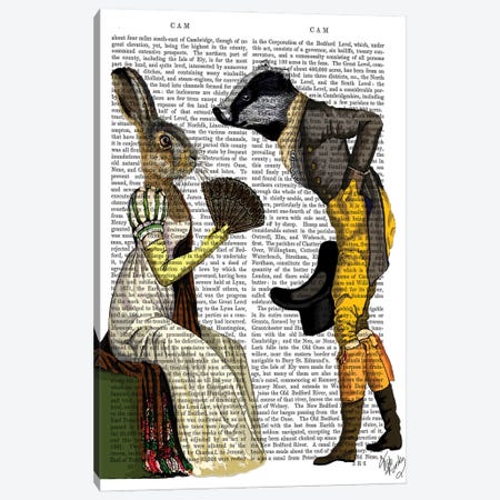 Look Of Love Regency Badger & Hare Couple Canvas Print #FNK1145} by Fab Funky Canvas Art Print