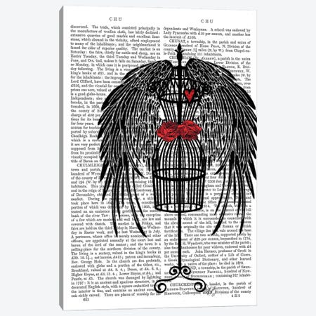 Mannequin With Black Wings Canvas Print #FNK1150} by Fab Funky Canvas Print