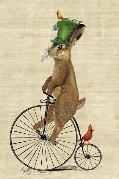 Bicycles: March Hare On Penny Farthing Bike by Fab Funky