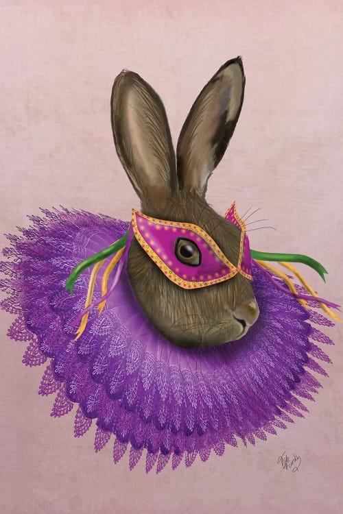 Mardi Gras Hare by Fab Funky wall art