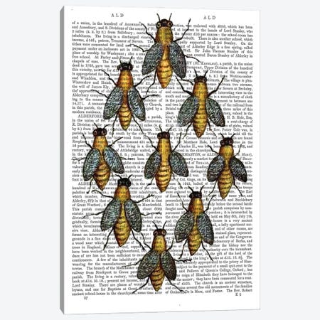 Medieval Bees Canvas Print #FNK1154} by Fab Funky Canvas Artwork