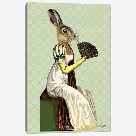 Miss Hare Canvas Print #FNK1155} by Fab Funky Canvas Art