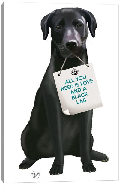 Black Labrador Canvas Art Print - Pawsitive Pups