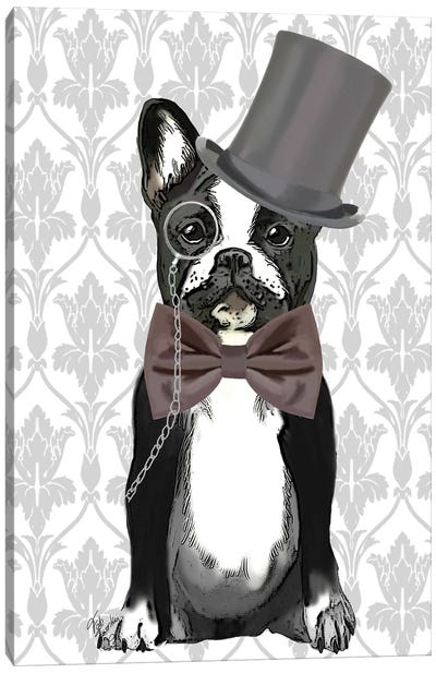 Monsieur Bulldog Canvas Art Print - Costume Art