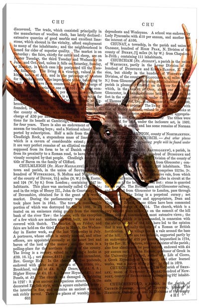 Moose In Suit Portrait Canvas Art Print - Fab Funky