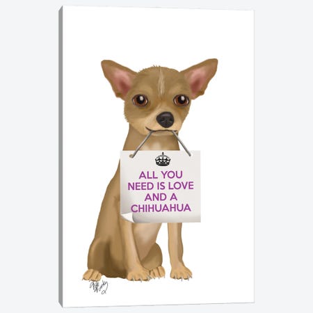 Chihuahua Canvas Print #FNK117} by Fab Funky Art Print