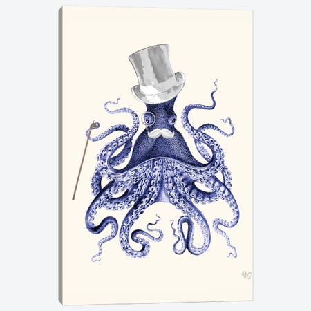 Octopus About Town Canvas Print #FNK1183} by Fab Funky Canvas Art
