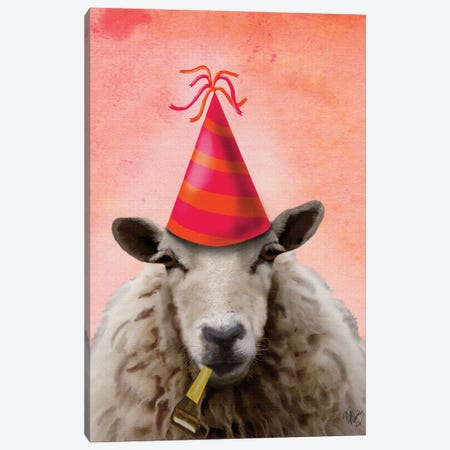 Party Sheep Canvas Print #FNK1208} by Fab Funky Art Print