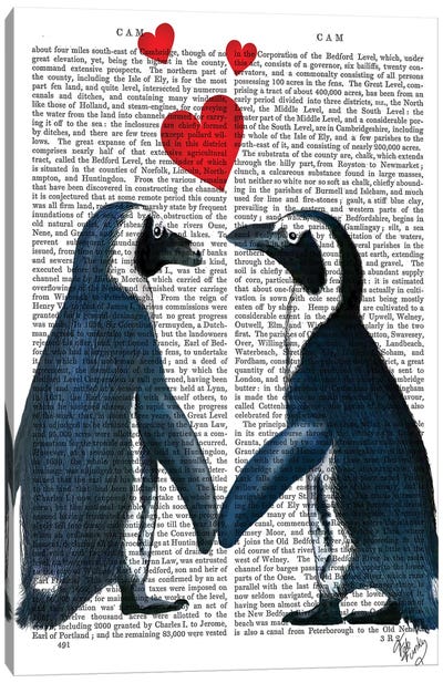 Penguins With Love Hearts Canvas Art Print - Heart Art