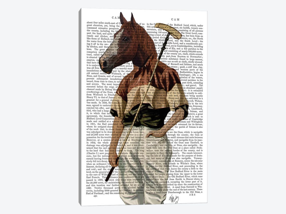 Polo Horse, Print BG by Fab Funky 1-piece Canvas Artwork