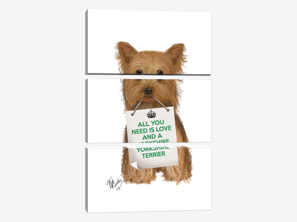 Yorkshire Terrier by Fab Funky 3-piece Canvas Art