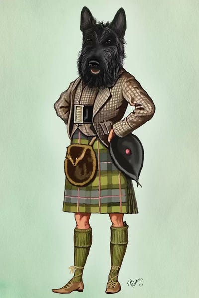 Scottish Terriers: Scottish Terrier In Kilt by Fab Funky