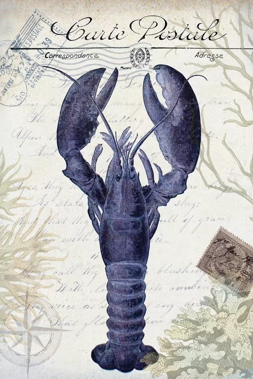 Seaside Postcard On Cream: Lobster