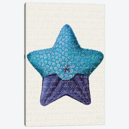 Starfish In Shades Of Blue I Canvas Print #FNK1276} by Fab Funky Art Print