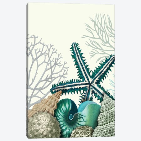 Starfish Under The Sea Canvas Print #FNK1278} by Fab Funky Canvas Wall Art