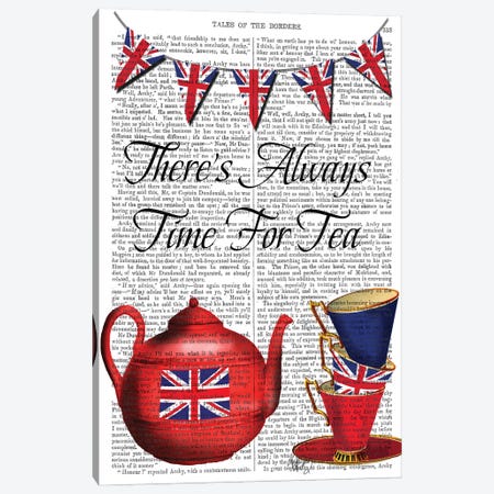 Time For Tea Canvas Print #FNK1295} by Fab Funky Art Print