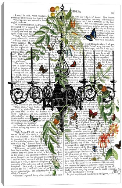 Chandelier With Vines And Butterflies Canvas Art Print - Ivy & Vines