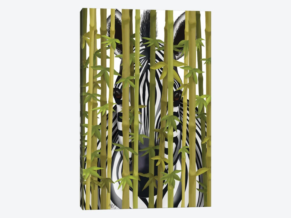 Bamboo Zebra by Fab Funky 1-piece Canvas Artwork