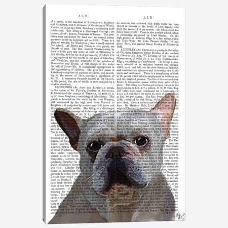 White French Bulldog Canvas Print #FNK1319} by Fab Funky Canvas Print