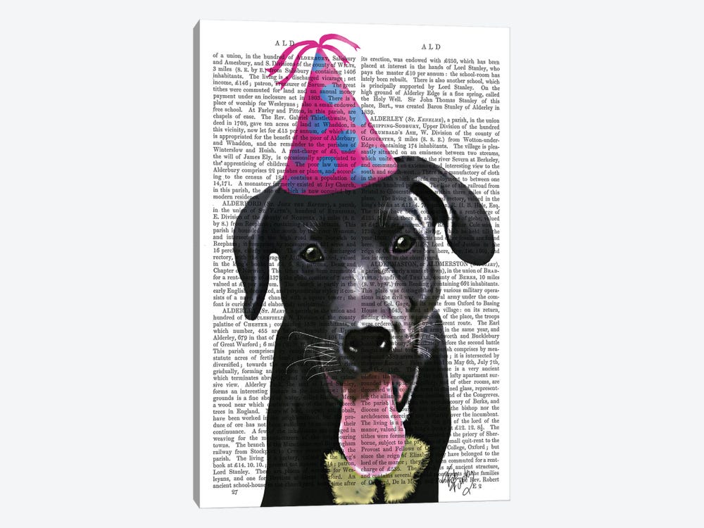 Black Labrador With Party Hat 1-piece Canvas Wall Art