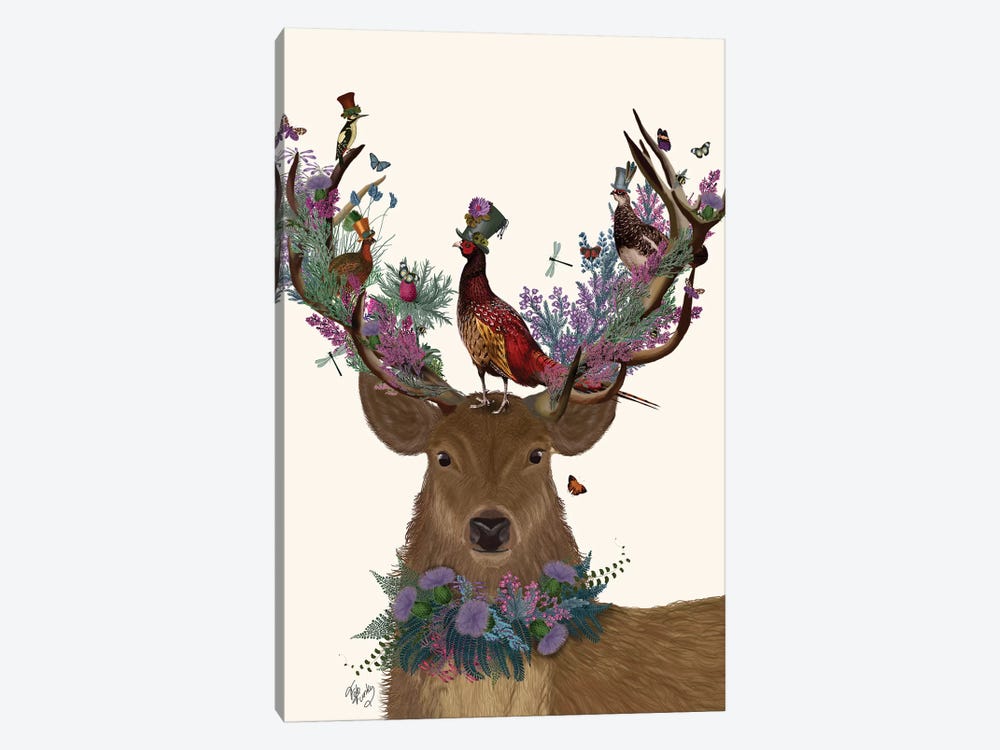 Deer Birdkeeper, Scottish by Fab Funky 1-piece Art Print