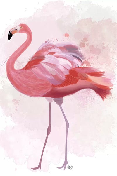 Flamingos: Fluffy Flamingo 1 by Fab Funky