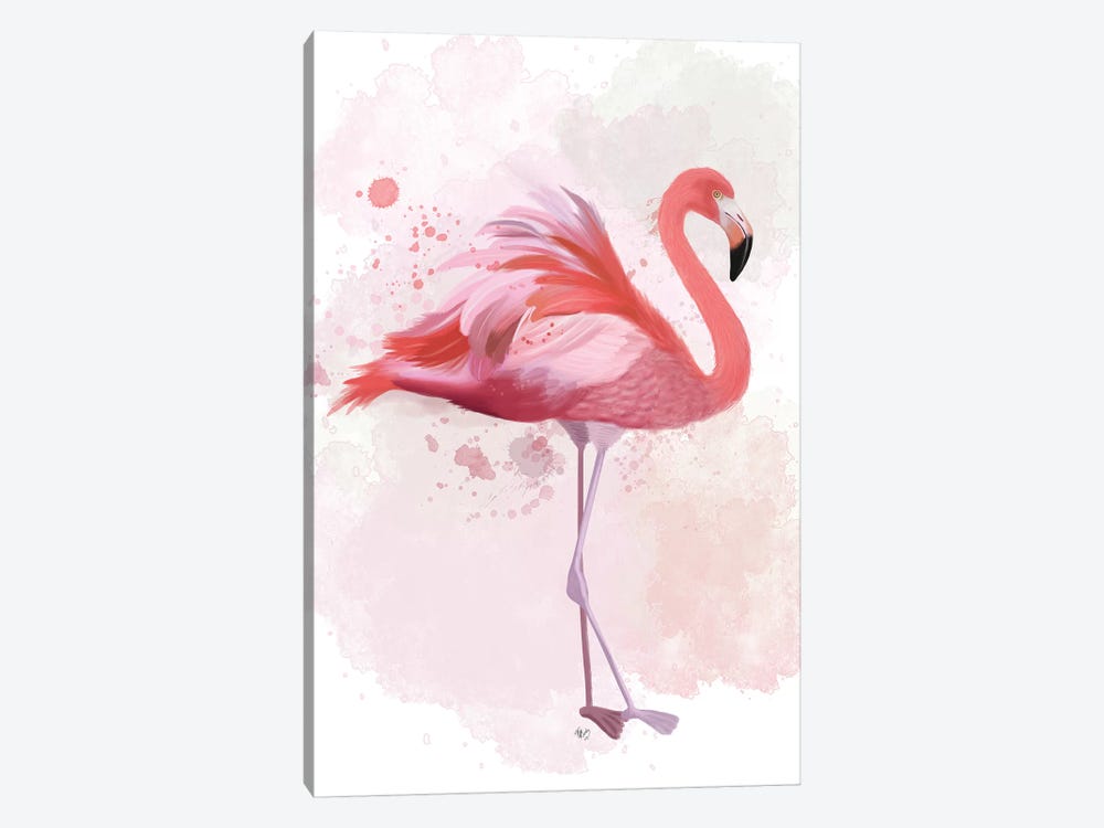 Fluffy Flamingo 2 by Fab Funky 1-piece Art Print