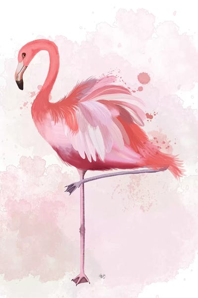 Flamingos: Fluffy Flamingo 4 by Fab Funky