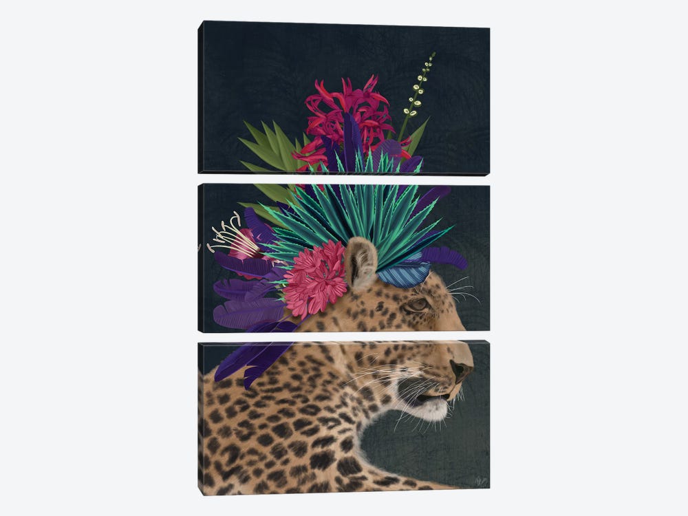 Hot House Leopard 1 by Fab Funky 3-piece Canvas Artwork