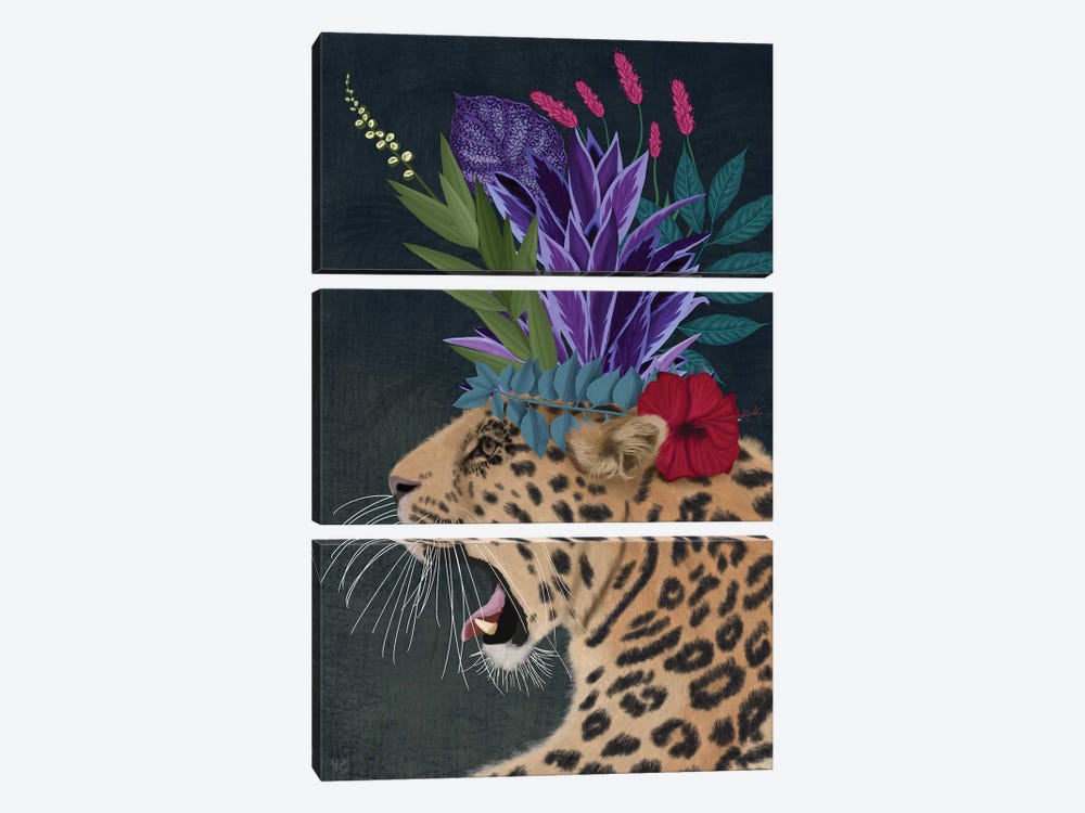 Hot House Leopard 2 by Fab Funky 3-piece Canvas Print