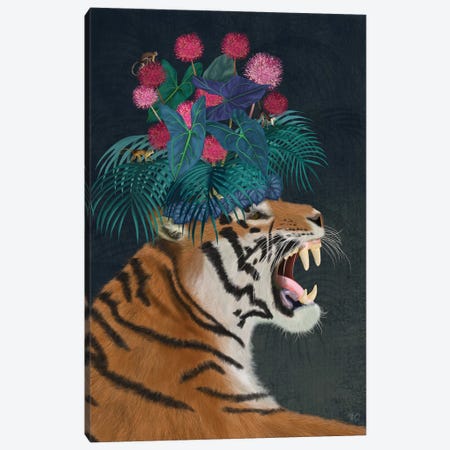 Hot House Tiger I Canvas Print #FNK1396} by Fab Funky Canvas Art