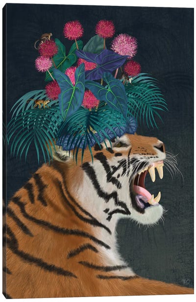 Hot House Tiger I Canvas Art Print - Leaf Art