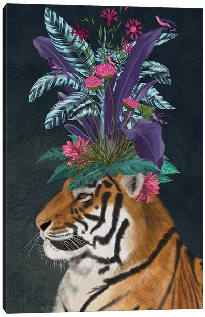 Hot House Tiger II Canvas Art Print - Fab Funky