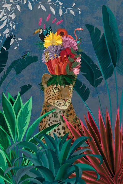 Flowers: Leopard with Headdress by Fab Funky