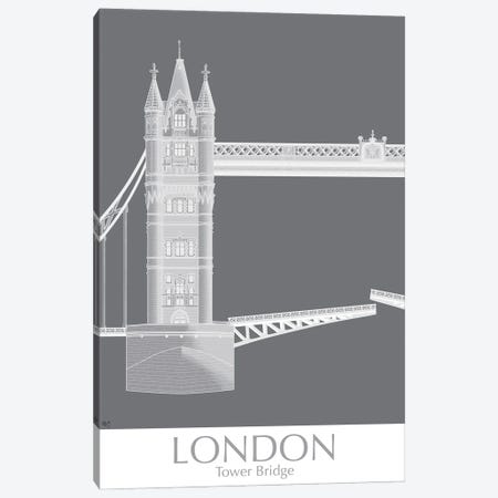 London Tower Bridge Monochrome Canvas Print #FNK1413} by Fab Funky Canvas Art