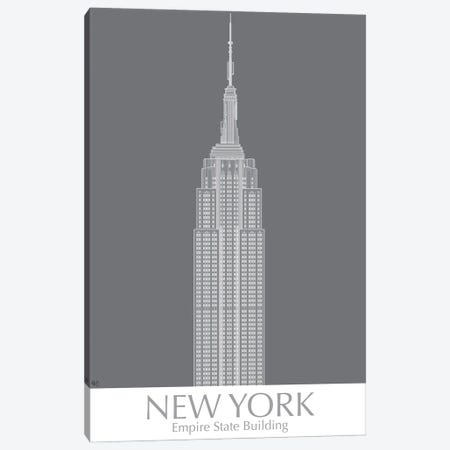 New York Empire State Building Monochrome Canvas Print #FNK1419} by Fab Funky Canvas Wall Art