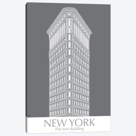 New York Flat Iron Building Monochrome Canvas Print #FNK1421} by Fab Funky Canvas Print