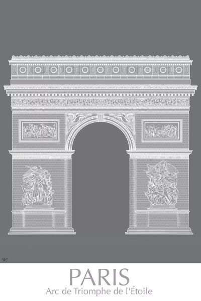 Arc de Triomphe: Paris Arc De Triomph Monochrome by Fab Funky