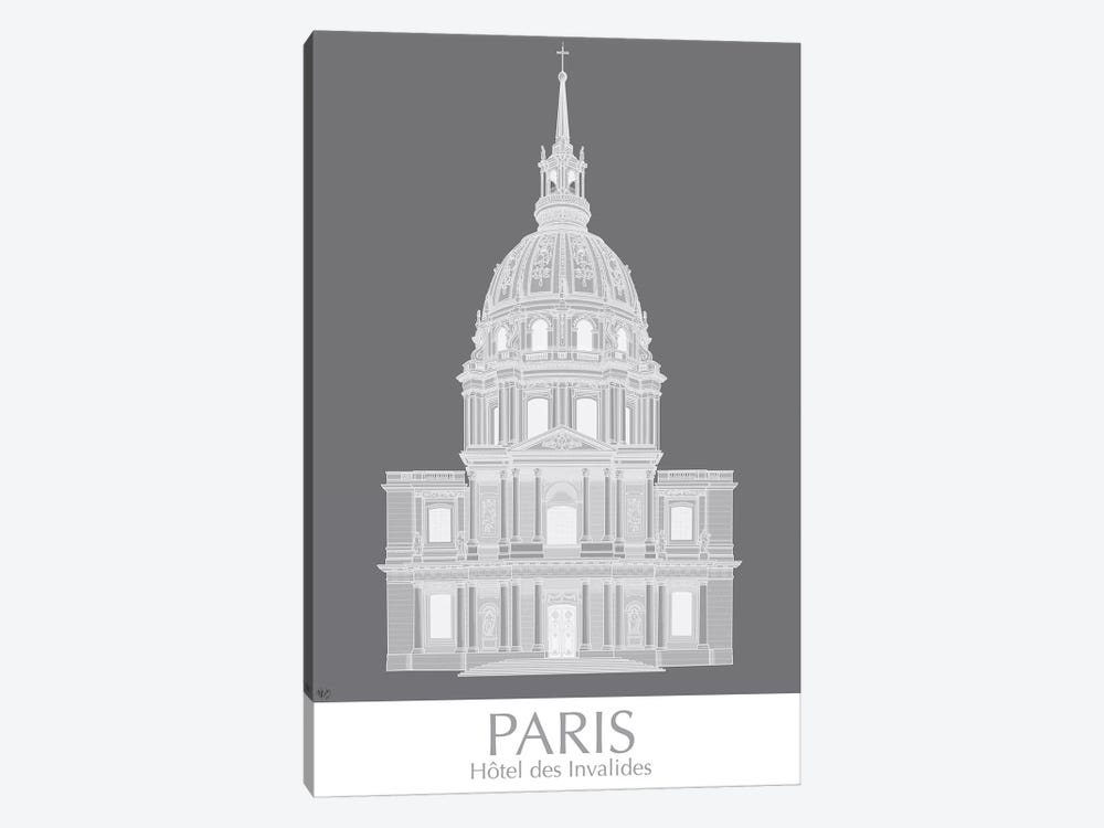Paris Les Invalides Monochrome by Fab Funky 1-piece Canvas Art Print