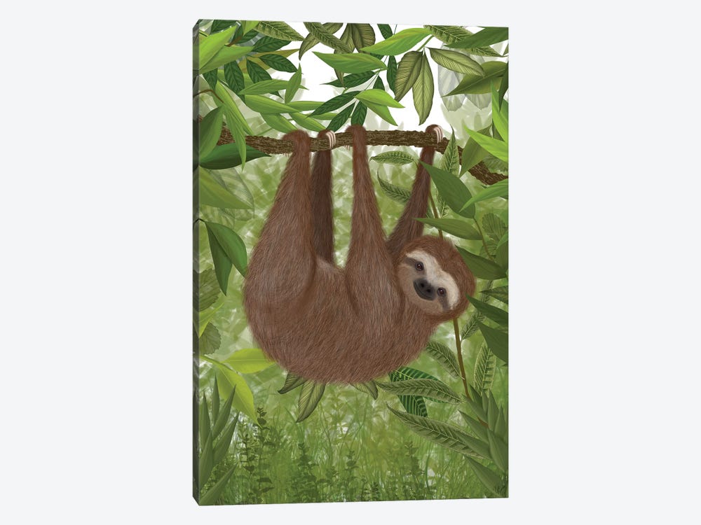 Sloth Hanging Around I by Fab Funky 1-piece Canvas Art