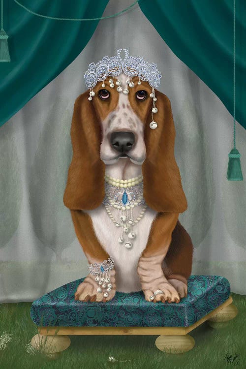Basset Hound and Tiara I