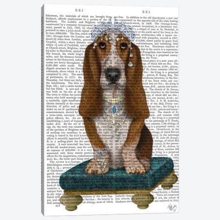 Basset Hound and Tiara II Canvas Print #FNK1451} by Fab Funky Canvas Art