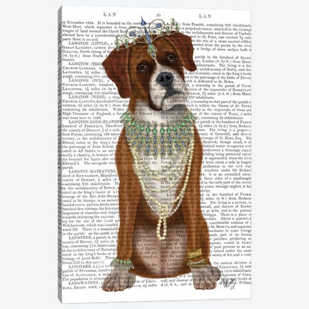 Boxer and Tiara, Full II Canvas Print #FNK1456} by Fab Funky Canvas Art Print