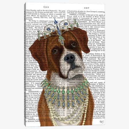 Boxer and Tiara, Portrait II Canvas Print #FNK1458} by Fab Funky Canvas Art