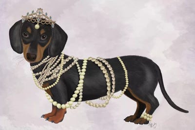 Dachshund and Pearls I by Fab Funky metal wall art