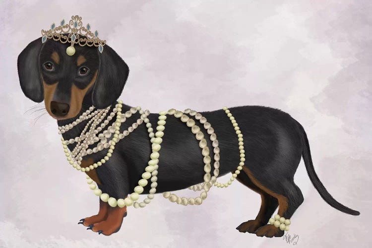 Dachshund and Pearls I