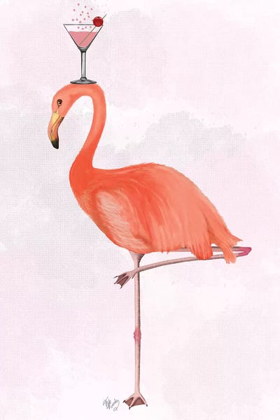 Flamingos: Flamingo and Cocktail III-I by Fab Funky