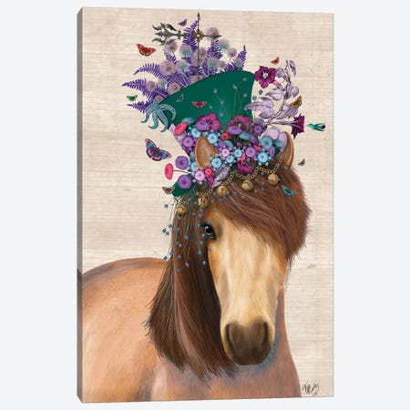 Horse Mad Hatter I Canvas Print #FNK1511} by Fab Funky Art Print