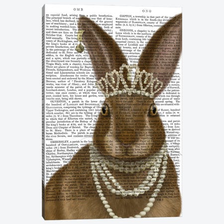 Rabbit and Pearls, Portrait II Canvas Print #FNK1536} by Fab Funky Canvas Wall Art