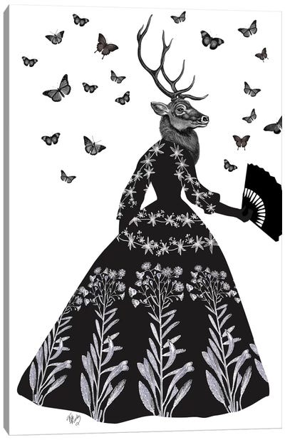 Black Deer II Canvas Art Print - Fab Funky